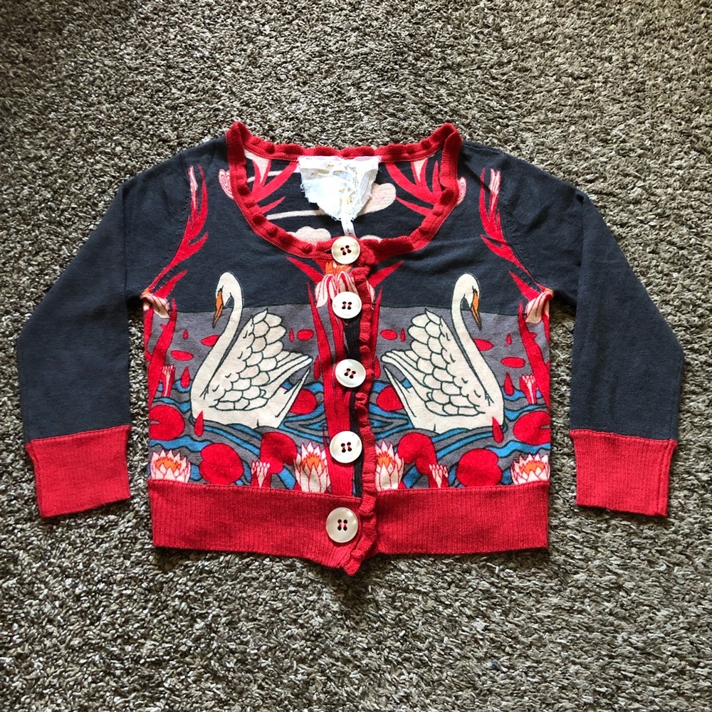 Anthro Knitted Dove Swan Cardigan M